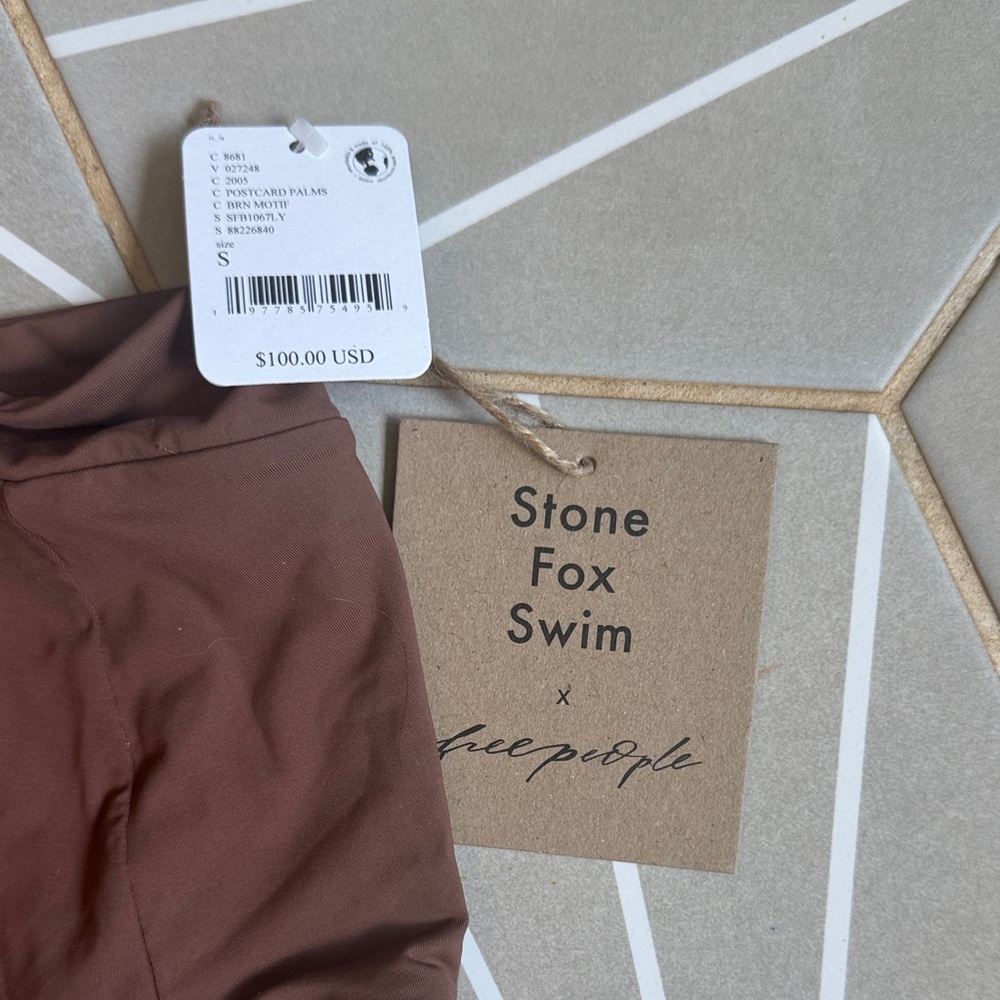 Stone Fox Swim X Free People Chocolate High-Waisted Bikini Bottom NWT SZ SMALL - Picture 2 of 7